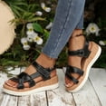 thumbnail image 4 of Yyuenw Women’s Open Toe Multi Band Wedge Sandals Lightweight PU Casual Outdoor Holiday Shoes, 4 of 9