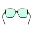 thumbnail image 4 of Womens Pop Color Lens Oversize Thin Plastic Butterfly Sunglasses Black Green, 4 of 4