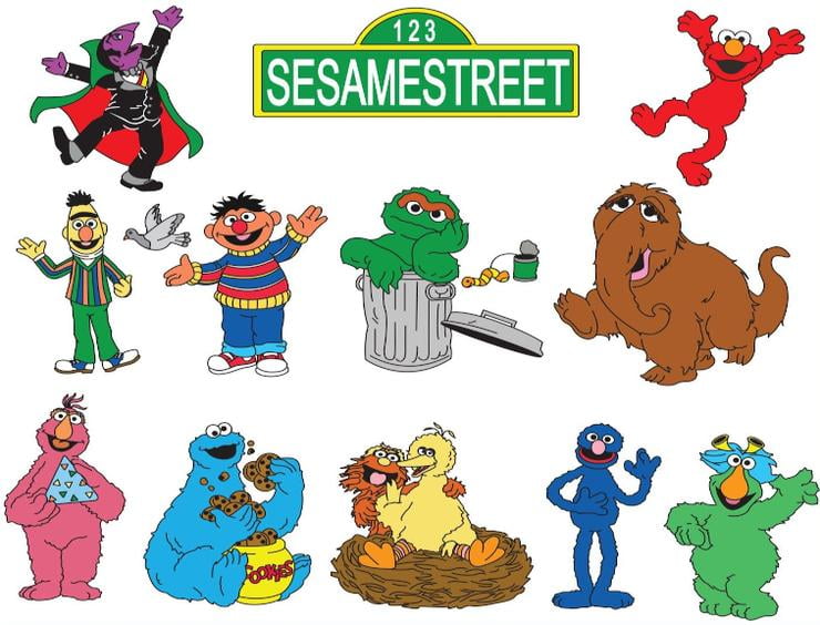 sesame street characters count elmo bert ernie grouch and the gang edible cake topper image abpid52260 walmart com