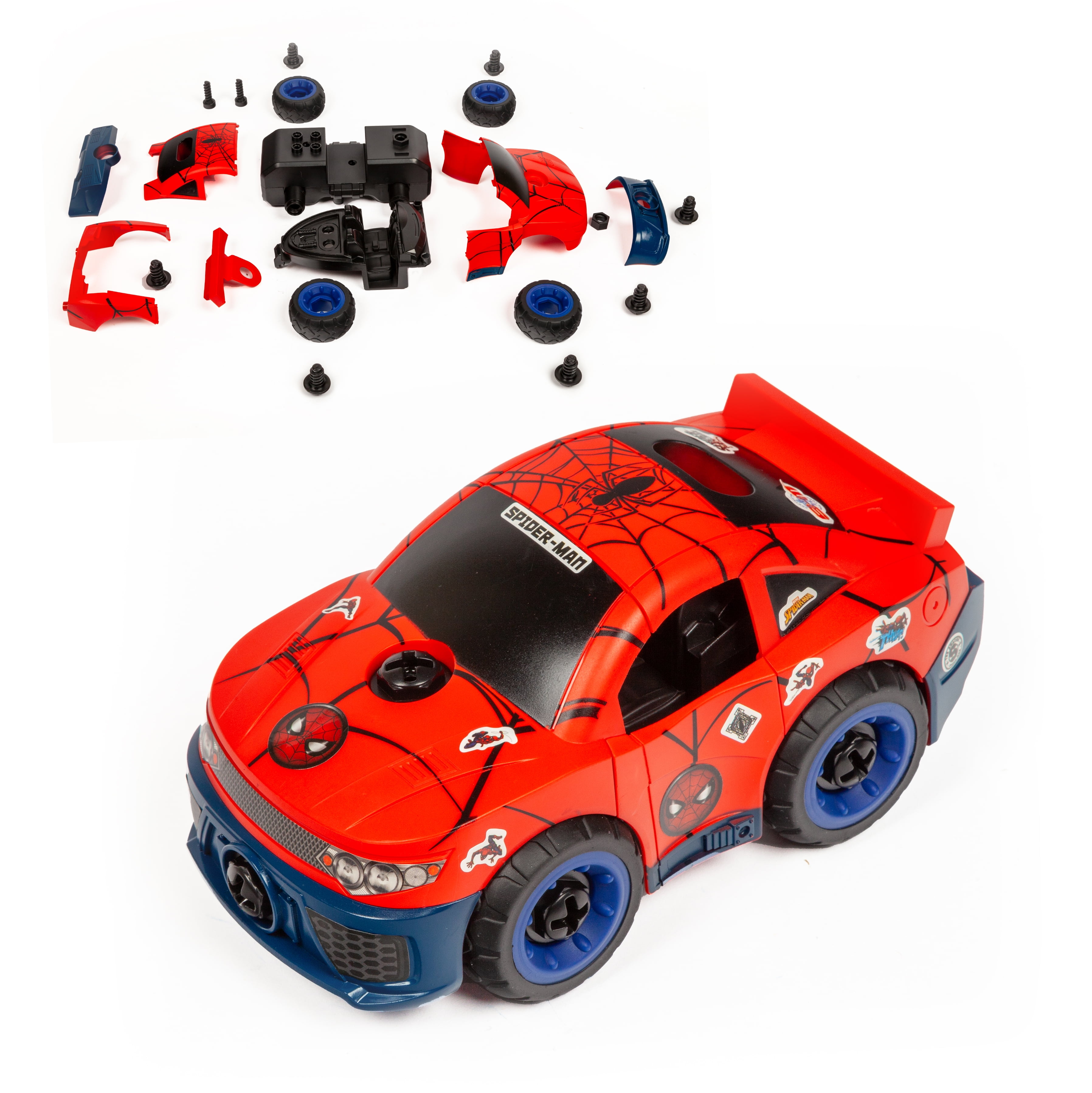 Marvel Spider-Man Tool Bench Playset with Take-Apart Car and 84 Accessories, Ages 3+