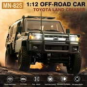 1/12 Scale RC Crawler, MN-82S LC79 RTR RC Truck 4x4 Off Road Vehicles 2.4GHz RC Rock Crawler Car with LED Lights, 7.4V 1200mAh Battery for Adults Hobby Toys (Silver)