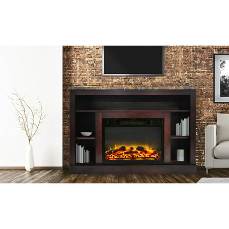 Seville 47 Electric Fireplace Mantel Heater With Enhanced Log And