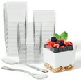 thumbnail image 2 of Crown Display 40 Clear Plastic Mini Square Dessert Cups - 3.6 oz, 2 of 11