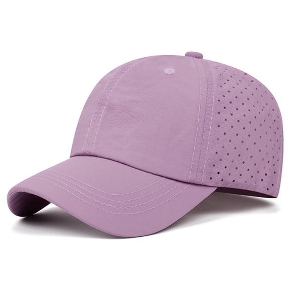 Kids' Quick-Dry Baseball Cap, Solid Color with Side Mesh Ventilation for Breathable Sun Protection, 2-6 Years Purple Free Size