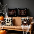 thumbnail image 2 of Lzobxe 4 Pack Halloween Pillowcases, Decorative Outdoor Cushion Cover, 45x45cm Ghost Pumpkin Throw Pillow Cover for Sofa Couch Home Party Decor, 2 of 6