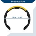 thumbnail image 4 of Funda para volante de cuero artificial PU ABS Protector de volante de automóvil 14.96" Negro Amarillo Limón 1 Pc, 4 of 6