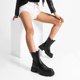 thumbnail image 5 of Botas Chelsea de caña media con plataforma negras DREAM PAIRS talla 8.5, 5 of 5