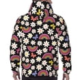 thumbnail image 7 of Pofeuu Rainbow Flowers Print Mens Casual Hooded Collar Drawstring Hoodies Pullover Sweatshirts Casual Long Sleeve Shirts-X-Large, 7 of 7
