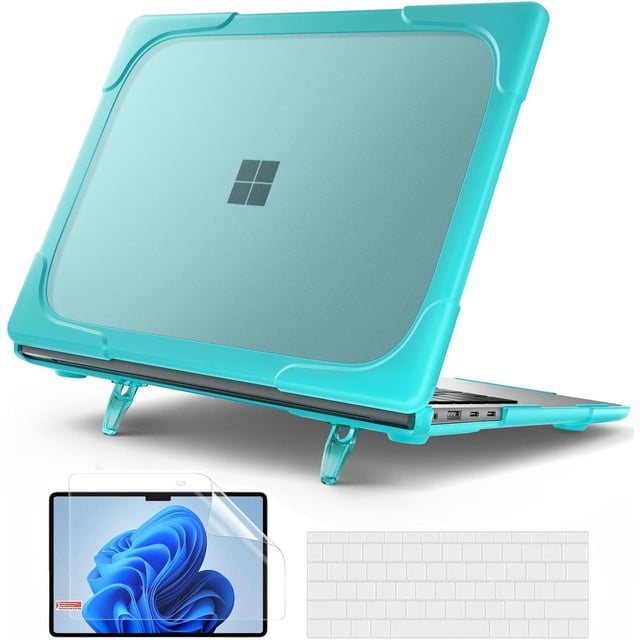 Case for 13.8 Inch Microsoft Surface Laptop 7 2024 Model 2036, Heavy Duty Plastic Hard Shell Laptop Cover with Kickstand, Keyboard Skin, Screen Protector