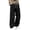 Black, variant on Cargo Pants for Mens Wide Legs Elastic Drawstring Waist Trosuer with Multi Pockets Baggy Outdoor Activities