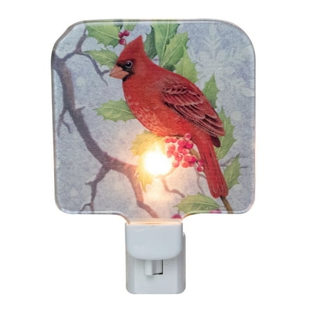 

4 Red Cardinal Glass Christmas Night Light