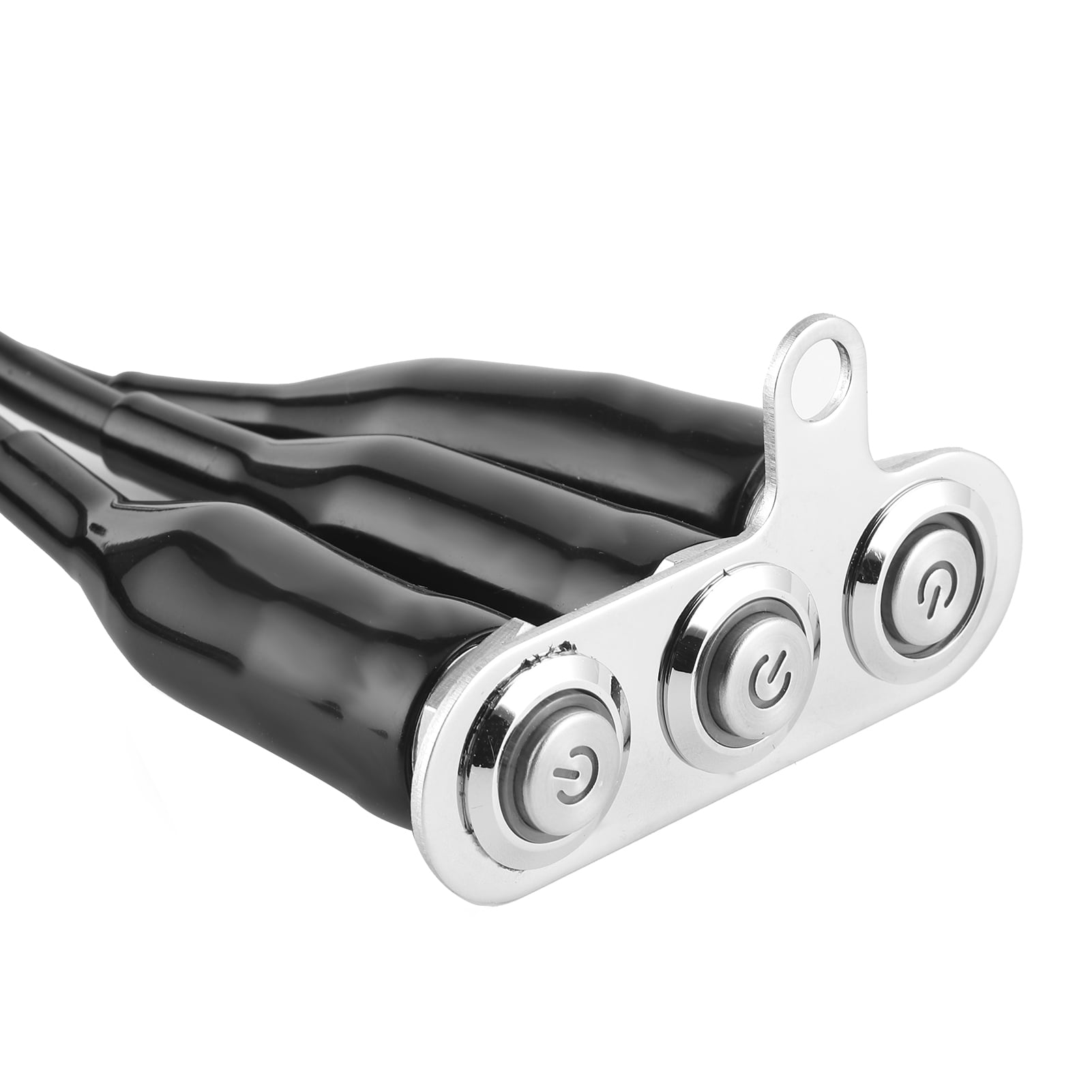 Interruptor Manillar Moto 12V LED Azul - Acero Inoxidable, Impermeable, Cable 50 Cm, Para Modificación Retro