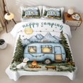 thumbnail image 2 of Catabedysis Watercolor Camping Twin Quilt Set,Cute Dog Camper Print Twin Coverlet Set For Boys,Multicolor,3Pcs, 2 of 7