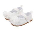 thumbnail image 4 of Tigivemen Infant Baby Girls Mary Jane Flats with Lace Bow Soft Sole Wedding Dress Shoes for Girl White Size 3, 4 of 9