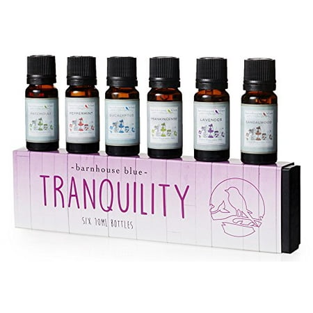 Premium Grade Fragrance Oil - Tranquility - Gift Set - 6/10ml Bottles - Lavender, Sandalwood, Frankincense, Eucalyptus, Patchouli,