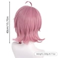 thumbnail image 3 of Peluca corta para cosplay, color rosa, sintética, color anime, con cucurucho, 40 cm, 3 of 3