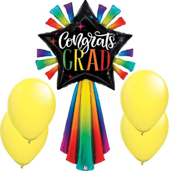 LoonBalloon Graduation 60 Inch Graduation Special Delivery Shooting Star Balloon Large Size Balloon Set with 4 latex