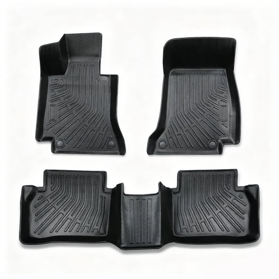 Findmall Floor Mats Liner Front & 2nd Replacement for Mercedes-Benz E-Class Sedan 2017 - 2023 All Weather Black 3Pcs