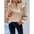 thumbnail image 6 of Women'S Long Sleeve Tops Dressy Casual V Neck Ruffle Tunic Chiffon Blouse Fall Trendy Work Shirts  XL, 6 of 8