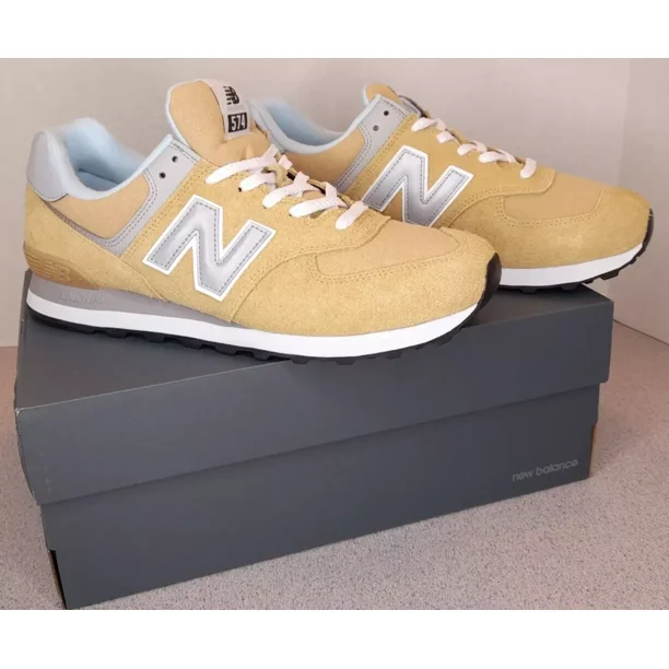 Men's Size 10.5 New Balance 574 Low Brown Grey Sneakers U574PGW Womens 12
