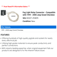 thumbnail image 2 of Fog Light Relay Connector - Compatible with 1999 - 2008 Jeep Grand Cherokee 2000 2001 2002 2003 2004 2005 2006 2007, 2 of 2