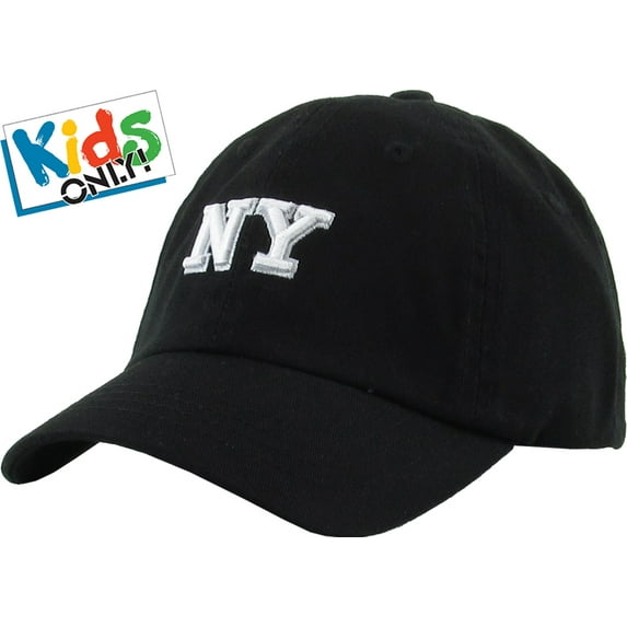 Kids Size NY Washed Cotton Baseball Cap Adjustable Dad Hat Youth Junior