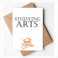 thumbnail image 1 of Frase corta de estudiar artes Nota en blanco del sobre de la tarjeta de agradecimiento, 1 of 4