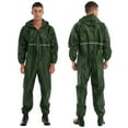 thumbnail image 2 of Aislor Rain Suit for Men & Women One Piece Waterproof Coveralls Reflective Strip Rainsuit Dark Green M, 2 of 7
