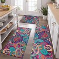 thumbnail image 2 of Purple Pioneer Flower and Paisley Pattern Kitchen Rugs Sets Of 3,Kitchen Runner Rugs Non Skid Washable,Decorative Kitchen Floor Mats for Kitchen,Sink,Laundry,17"x30"+ 17"x47" + 17"x59", 2 of 6