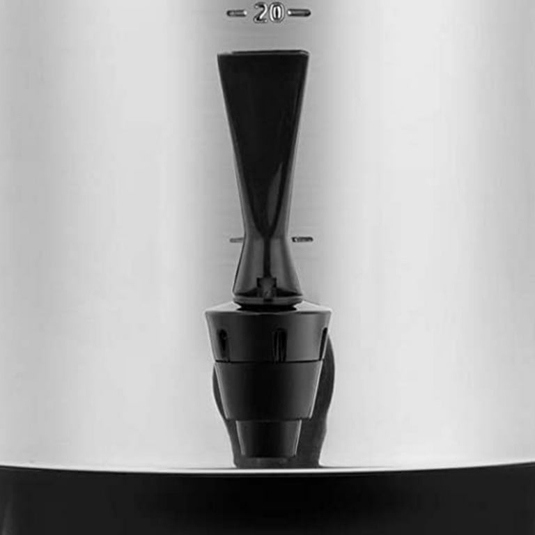 Silencear Commercial 304 Stainless Steel Coffee Urn, 30 Cups Large Capacity  Coffee Maker with Plastic Filter Coffee Dispenser Double-Layer Barrel Wall