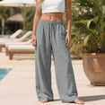 thumbnail image 6 of Tanghaowl Plus Size Pants for Casual Comfort with Waist and Elastic Ankles Breathable Wide-Leg Palazzo Trousers Grey XXXXL, 6 of 9
