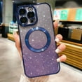 thumbnail image 5 of Compatible with iPhone 14 Pro Max Magnetic Gardient Glitter Case, Plating Bling Cute Case with MagSafe for Women Girls Full Camera Protector Back Cover for iPhone 14 Pro Max 6.7'' Dark Blue, 5 of 14