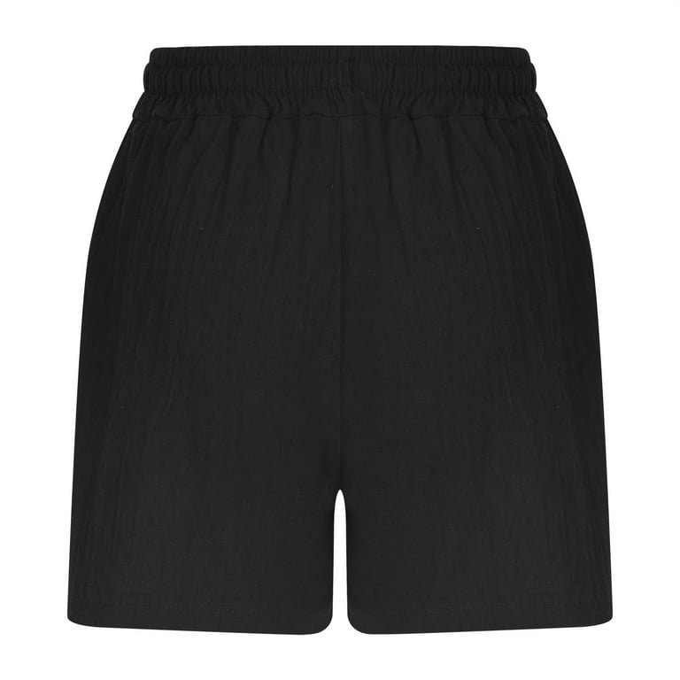 WAJCSHFS Shorts for Women Casual Shorts for Summer Elastic Wasited Shorts  Plus Size Wide Leg Shorts with Pockets Black : : Clothing, Shoes &  Accessories