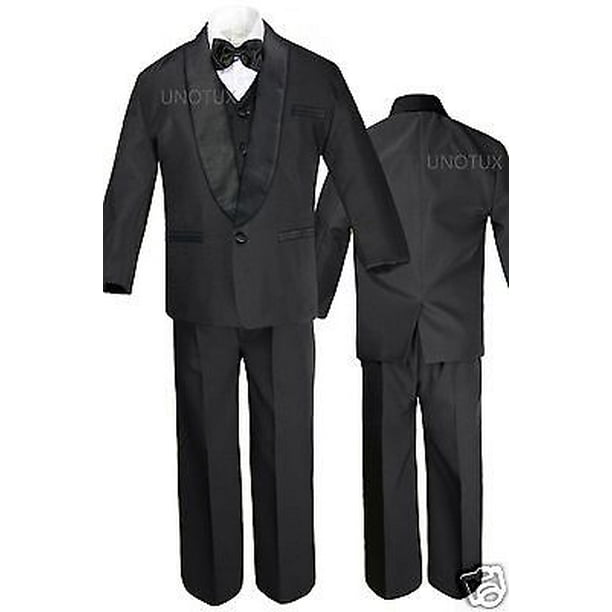 Leadertux Baby Toddler Kid Boy Wedding Formal Shawl Lapel Vest Sets Tuxedo Black Suit S 4t Walmart Com Walmart Com
