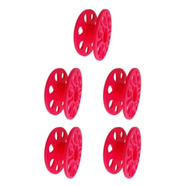 Youkk Plastic Convenient Hanging Diving Finger Spool Reel With Anti-corrosion Coating Professional Rose Red 5Set