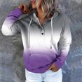 thumbnail image 4 of Women's Street Style Color Changing Hoodie Autumn Winter Fashion Button Collar Drawstring Casual Sports Sweatshirt, 4 of 5