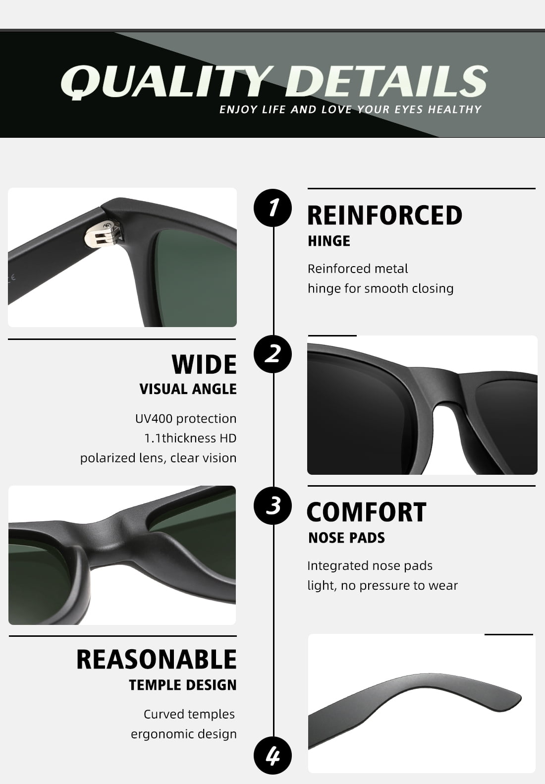 Carefully Square Sunglasses for Men and Women Sunglasses for Fishing Offering UV Protection (3 Pack)