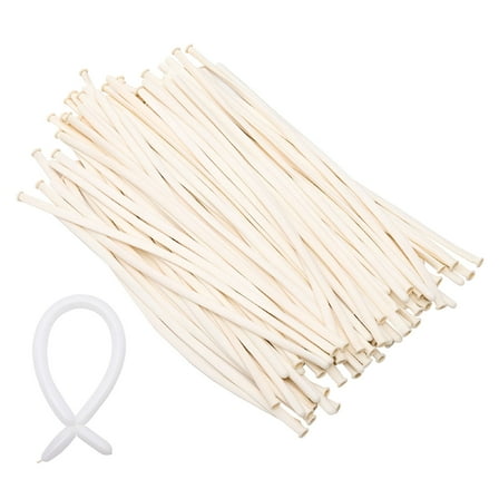 CCOCC 100 Pcs Long Decor Party Supplies 360 Balloons White Party Balloons