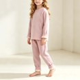 thumbnail image 7 of LvhaoGJOB Little Kids Boys Sweatshirt and Pants Outfit Set, Pink - sherpa fleece cuffs, cream sherpa lining, 7 of 7