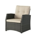thumbnail image 4 of GDF Studio Nikki Outdoor Wicker Club Chair with Cushions, Gray and Beige, 4 of 11