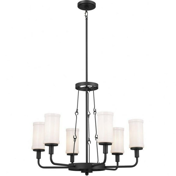6 Light Medium Chandelier in Homestead Style-23.75 inches Tall and 29 inches Wide-Textured Black Finish Bailey Street Home 147-Bel-4652791