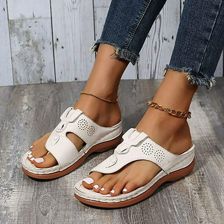 

Summer Ladies Fashion Wedge Heel Hollow Leopard Print Slippers Women s Shoes