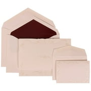 JAM Paper Wedding Invitation Combo Sets, 1 Small & 1 Large, Ivory Design with Burgundy Lined Envelopes and Maroon Rose Border, 150/pack