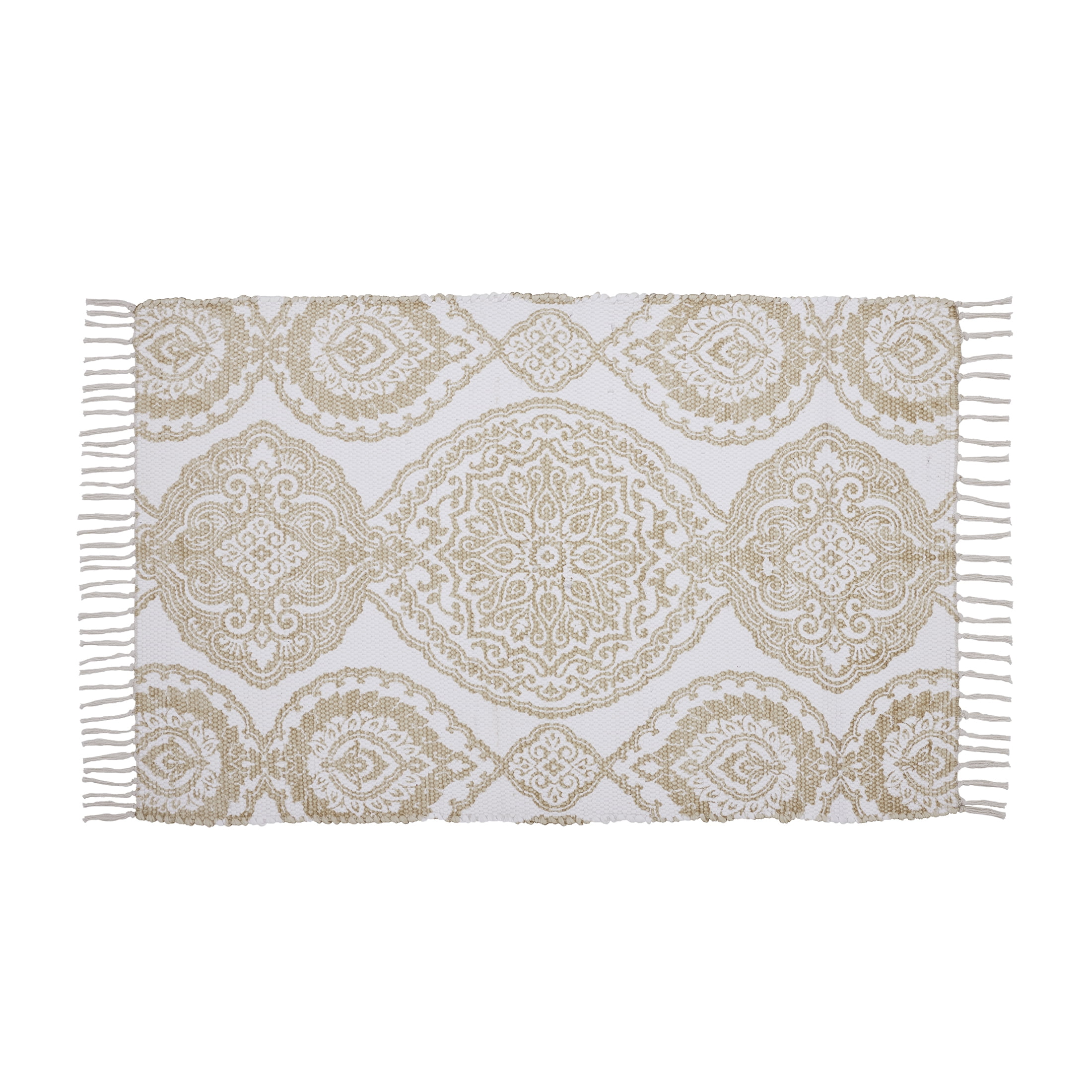 My Texas House Valencia Beige Medallion Accent Rug, 27' x 45'