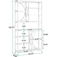 thumbnail image 2 of Tribesigns Bookshelf, Industrial 8-Tier Etagere Bookcases, Rustic Tall Book Shelf Open Display Shelves, Wood Look Accent Shelving Unit with Metal Frame for Home Office, Living Room, Bedroom, 2 of 7