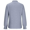 thumbnail image 5 of Timegard Womens Tops Mock Neck Ruched Long Sleeve Blouse Fall Travel Casual Loose Shirts Tops Hollow Out, 5 of 8