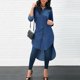 thumbnail image 1 of Blusa de camiseta irregular de manga larga con un solo pecho para mujer (Azul oscuro XL) Likrtyny Para estrenar, 1 of 7