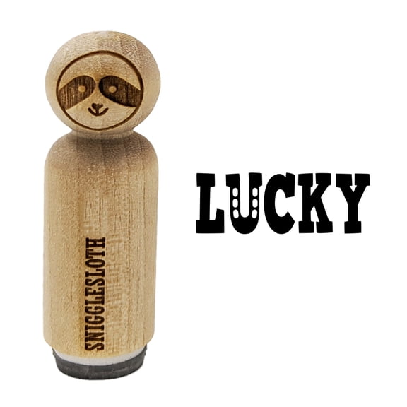 Lucky with Horseshoe Fun Text Rubber Stamp for Scrapbooking Crafting Stamping - Mini 1/2 Inch