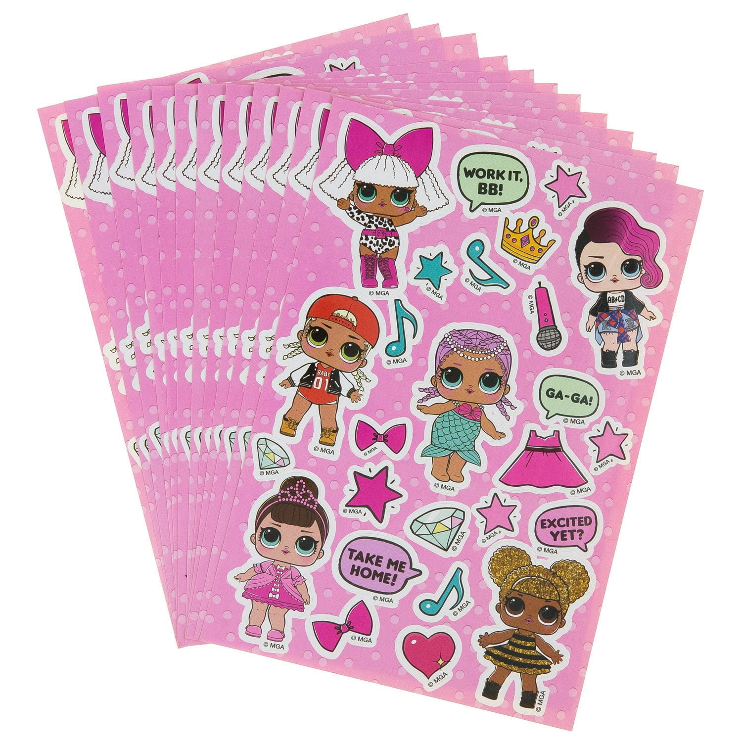 L O L Surprise Dolls In Sticker Form Includes 12 Sheets Of Stickers By Lol Surprise Walmart Com Walmart Com