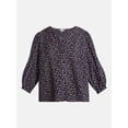 thumbnail image 6 of Scenario Women's and Women's Plus Blouse with 3/4-Length Puff Sleeves, Sizes XS-4X, 6 of 6